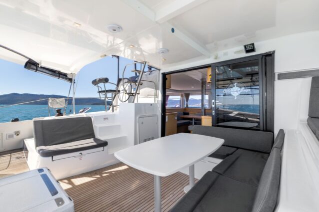 Offline Lagoon 42.4 Sailing Catamaran Back deck and cockpit