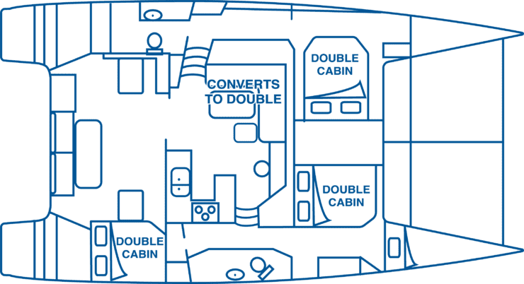Seawind 1270.3 Sailing Catamaran - internal diagram