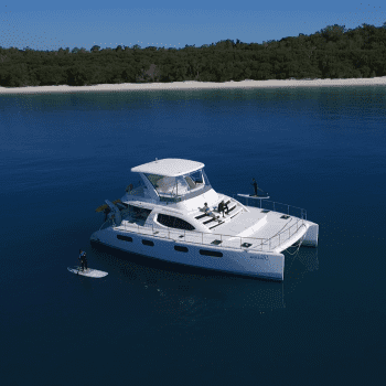 Whitsunday Escape Leopard 47 Aerial at Whitehaven Beach SUP bareboat charter