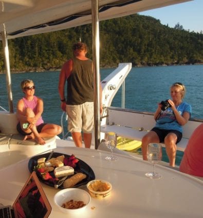 friends cheese platter Whitsunday Escape boat charter