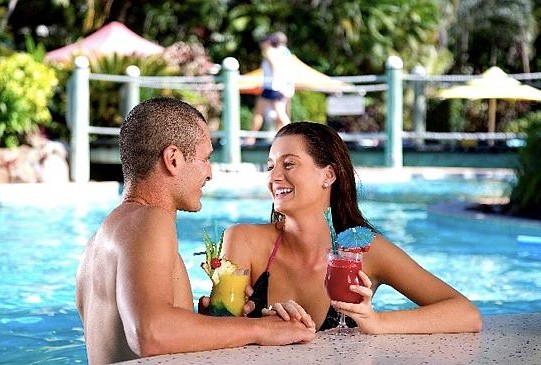 Cocktails by the pool on Daydream Island Resort Whitsundays