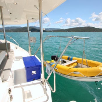 Whitsunday Escape Leopard 401 transom and dinghy