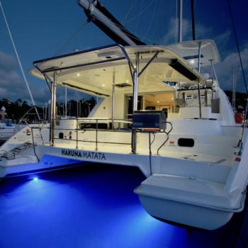 Whitsunday Escape Leopard 44 has blue underwater lights