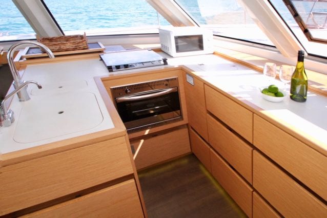 Whitsunday Escape bareboat for hire Nautitech Open 46 Galley