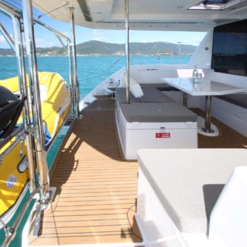 Whitsunday Escape Leopard 40 3 cabin cockpit seating bbq and dinghy