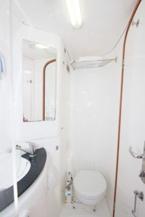 Whitsunday Escape Leopard 40 sailing catamaran bareboat charter bathroom