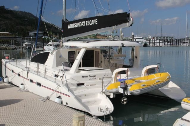 Whitsunday Escape sailing catamaran Leopard 43 Transom