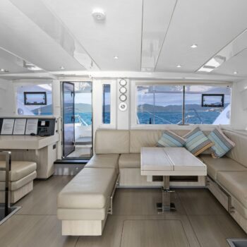 Argo Leopard 48.4 Sailing Catamaran - Saloon wide view