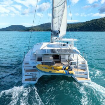 Argo Leopard 48.4 Sailing Catamaran - Transom and tender view