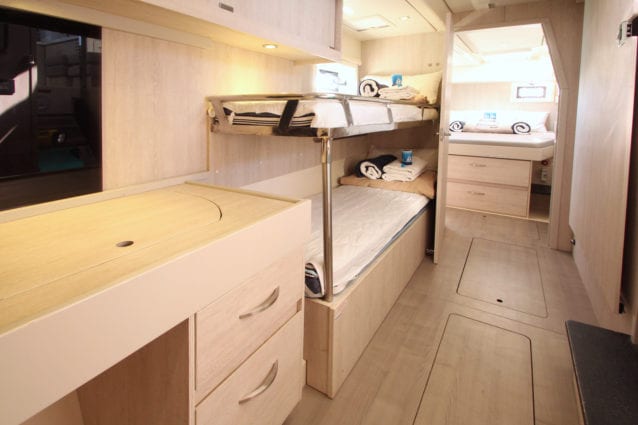 Leopard 48 bunks looking to main cabin