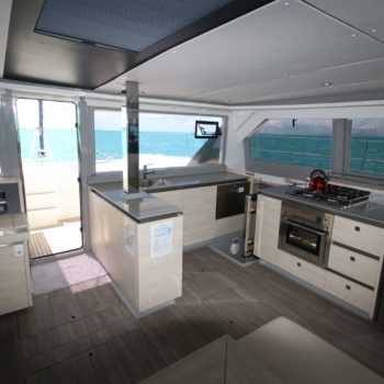 Whitsunday Escape Sailing Catamaran Leopard 50 Galley and Saloon
