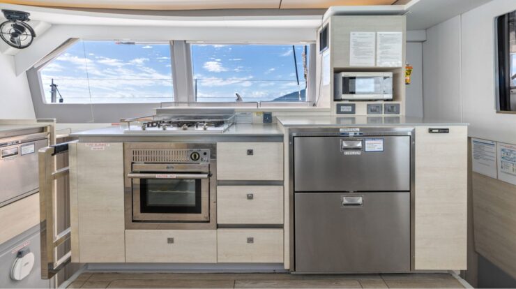 Mysa Leopard 50.5 Sailing Catamaran - Galley wide view