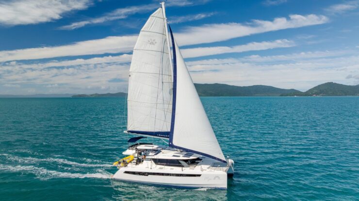 Mysa Leopard 50.5 Sailing Catamaran - On water side on