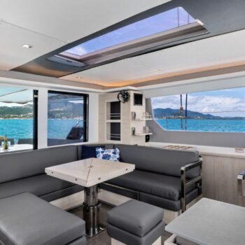 Mysa Leopard 50.5 Sailing Catamaran - Saloon and back deck