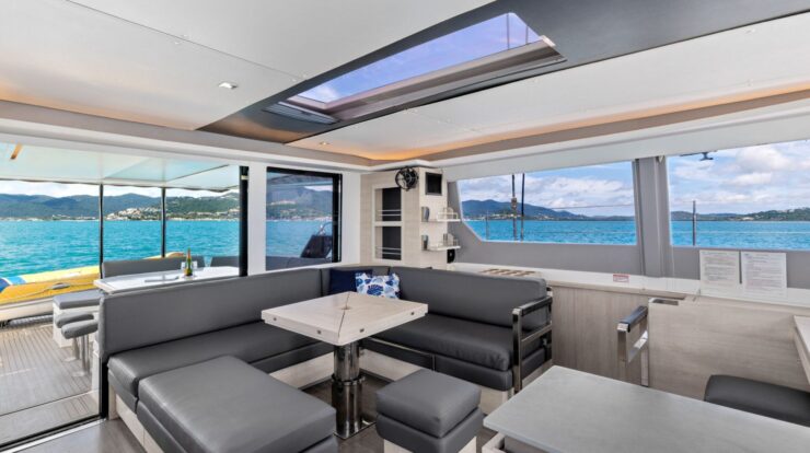 Mysa Leopard 50.5 Sailing Catamaran - Saloon and back deck