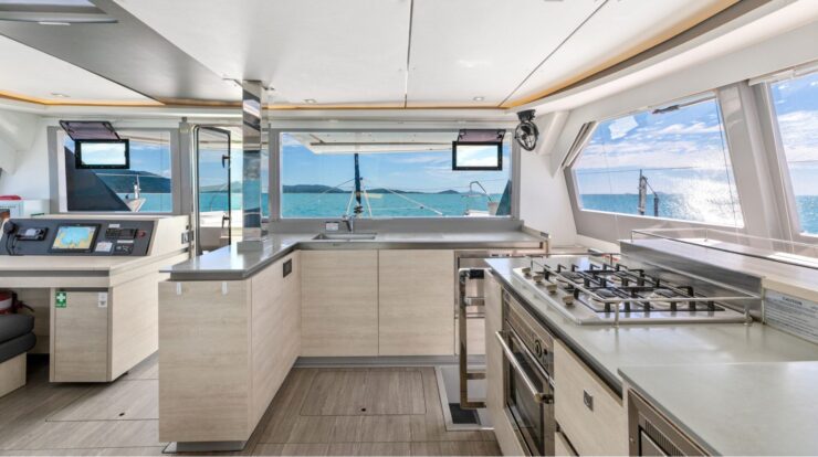 Mysa Leopard 50.5 Sailing Catamaran - Saloon and galley