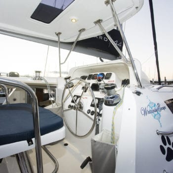 Whitsunday Escape sailing catamaran Leopard 44 Helm