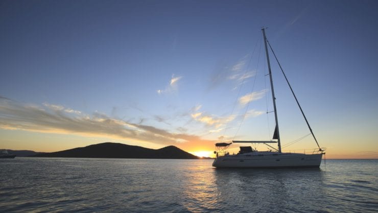Whitsunday Escape Sailing Yachts for hire bareboat holiday sunset