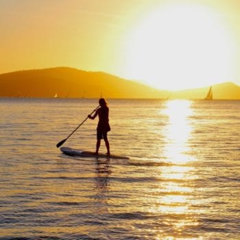 SUP at sunset in the Whitsundays