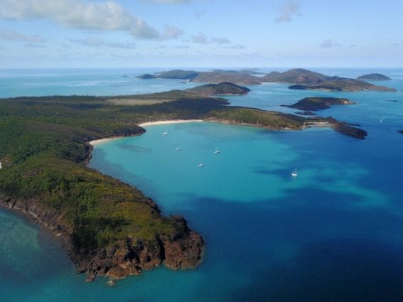 Aerial Views Chance Bay Whitsunday Island