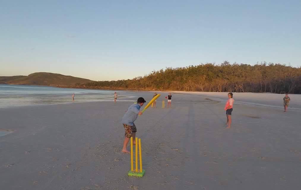 Cricket on the beach Whitsunday style only by bareboat
