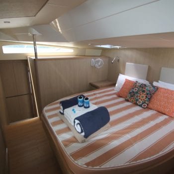 Whitsunday Escape Aquila 44 Power Catamaran Master Cabin to Bathroom