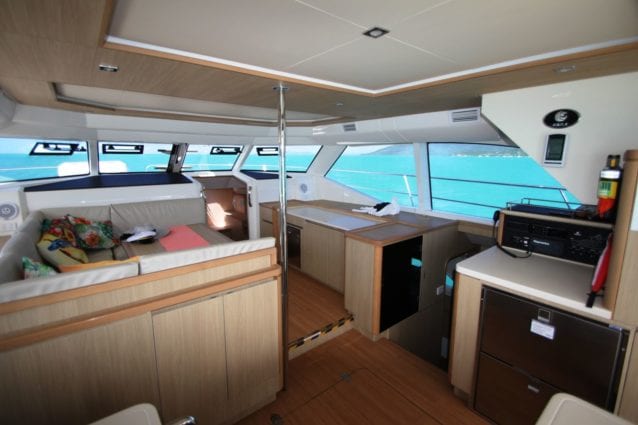 Whitsunday Escape Aquila 44 Power Catamaran Galley to Saloon without TV