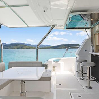 A view of the Whitsundays on the Aquila 44.3 Back Deck
