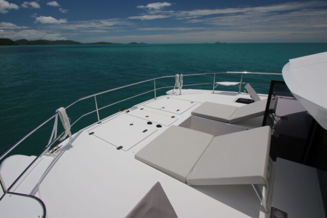 Leopard 46 Power Catamaran Bow with Daybeds