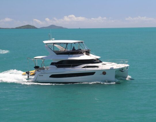 Aquila 44.3 Power Catamaran motoring through the Whitsundays