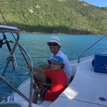 father and sone fishing with Whitsunday Escape