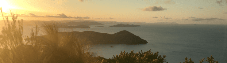 Whitsunday Peak Cid Harbour sunset bushwalk view