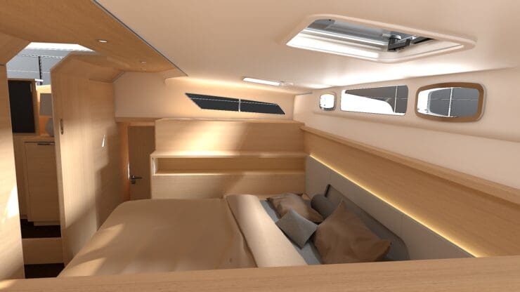 A view inside of the master suite on the Longreach 44.4