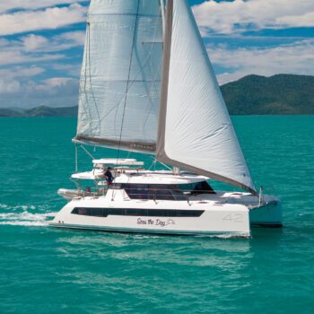 Seas The Day Leopard 42.3 Sailing Catamaran Under sail