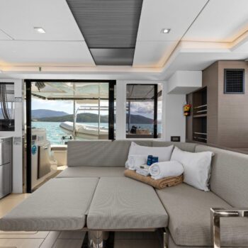 Seas the Day Leopard 42.3 Sailing Catamaran Saloon bed