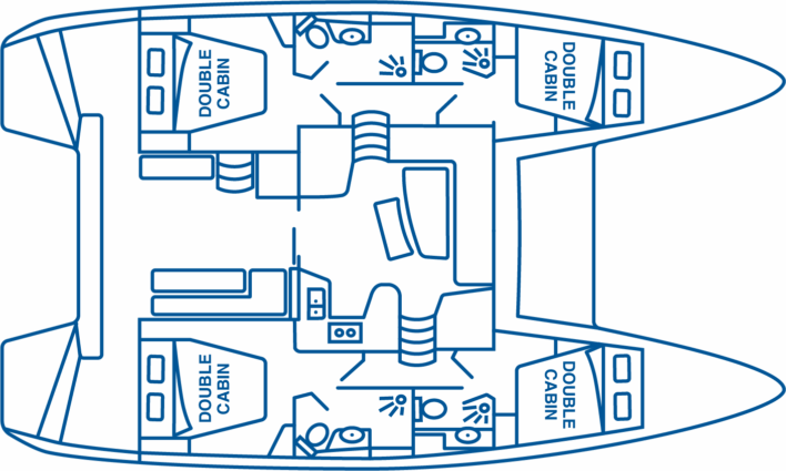 Lagoon 42.4 Sailing Catamaran Layout