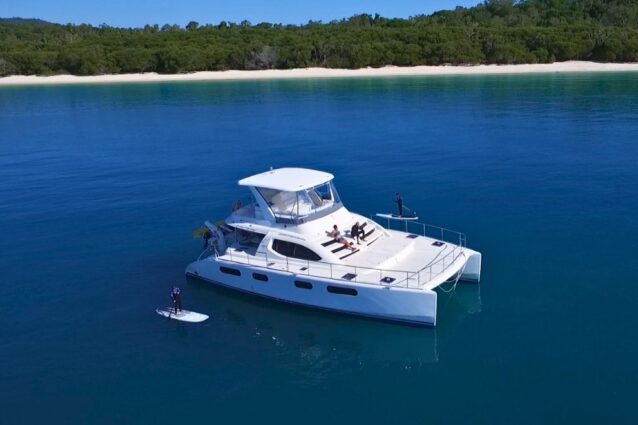 My Terms Leopard 47.4 Power Catamaran on water